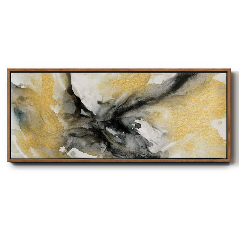 Golden Harmony- Framed Canvas, 12" H x 30" W
