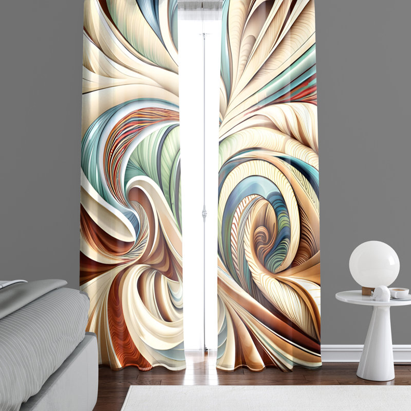 Paire de rideaux semi-transparents en polyester Aidenas, L 40 po x L 61 po