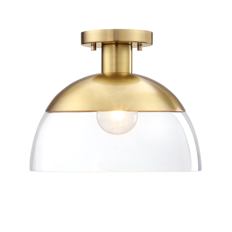 Wiljo Glass Semi Flush Mount, Brushed Gold