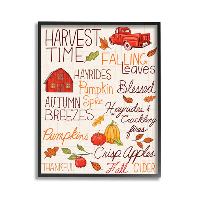 Harvest Time Phrases Giclee Art by Diane Labombarbe