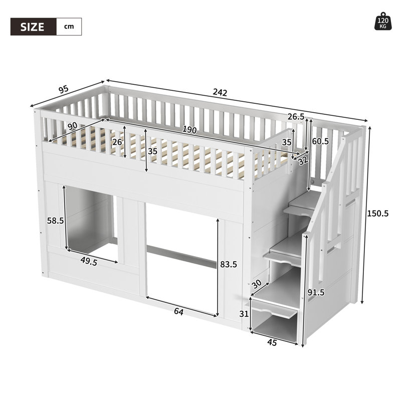 Single (3') High Sleepers Bed Frame