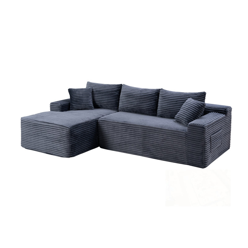 Cloud Modular Sectional Sofa Couch with L-Shape Chaise, Gray