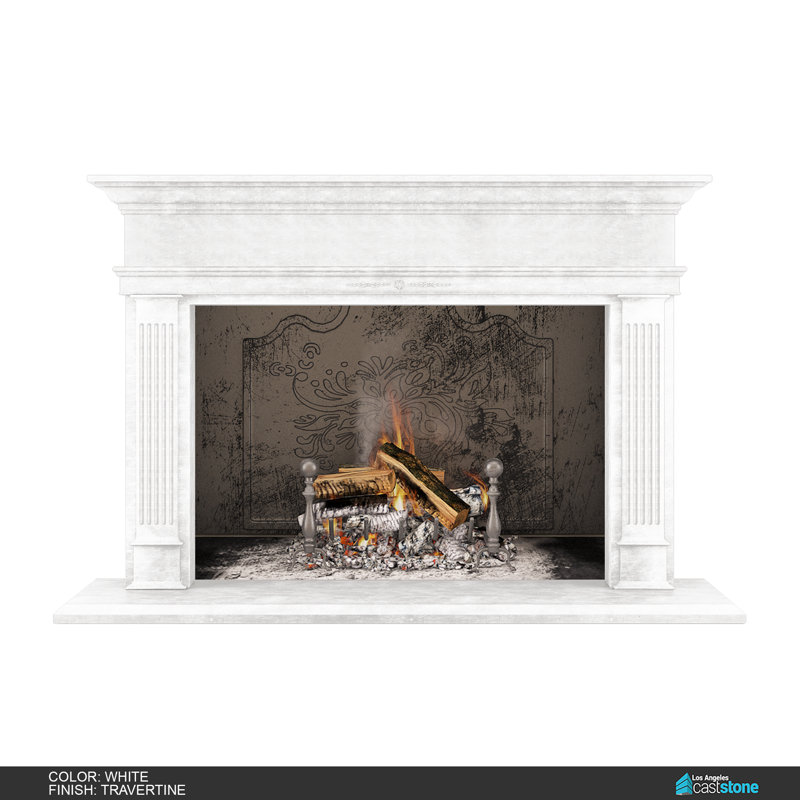 Hamburg Fireplace Surround, Travertine White