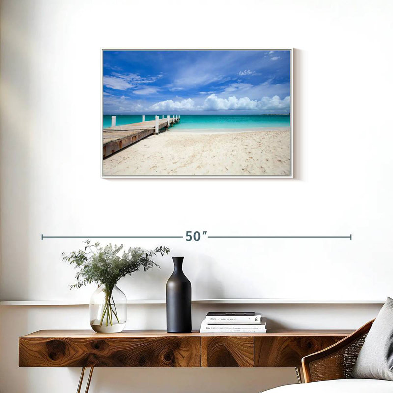 Île Providenciales Macfarlane, Cadre flottant blanc, 31 po x 21 po
