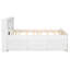 Lit double pleine grandeur avec tête de lit et - 3 tiroirs, lit gigogne simple, lit gigogne plateforme en bois massif blanc,-1617265892