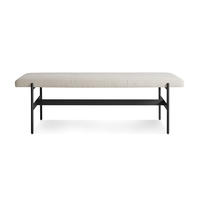 Daybench Polyester Blend Upholstered Bench, Maharam Mantle in Future / Oblivion, 17" H x 55" W x 19" D