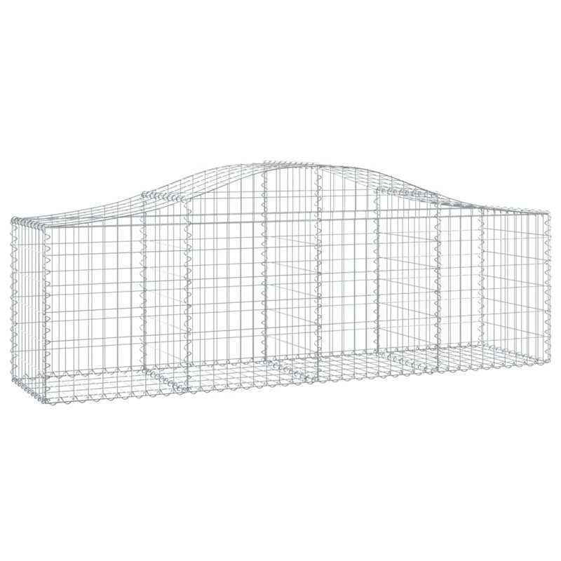 Ensemble de 14 paniers en fer galvanisé argentés Vidaxl Gabion, H 3,3 pi x l 6,6 pi