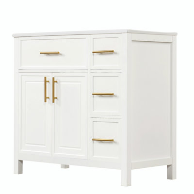 Meuble-lavabo simple 36 po avec comptoir en céramique Ashlly