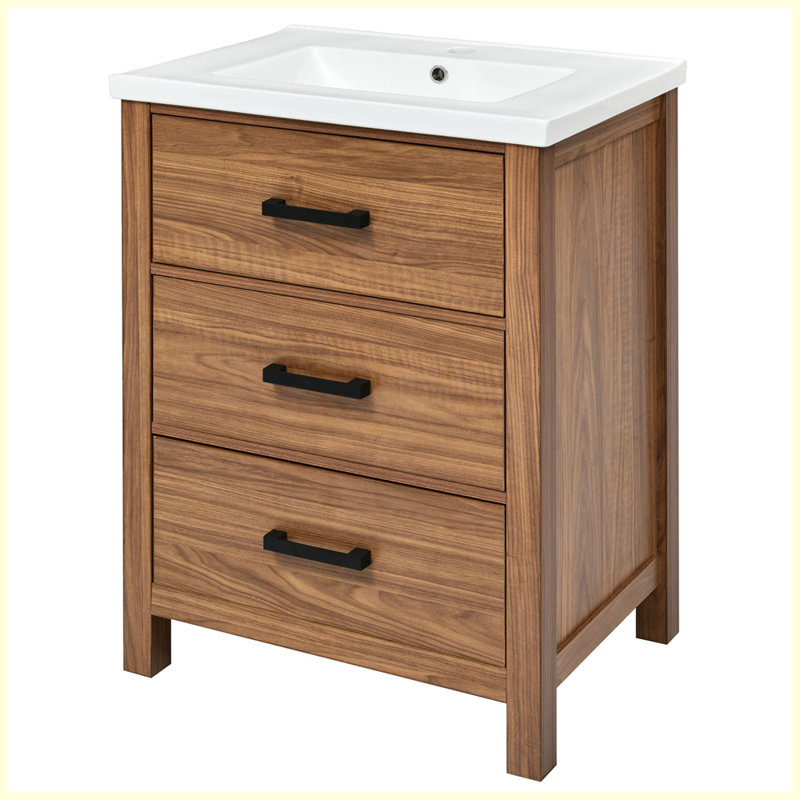 Meuble-lavabo moderne avec lavabo et tiroirs en céramique