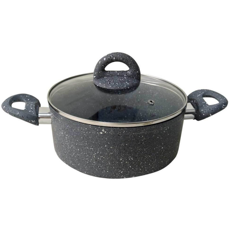Wonderchef Granite 4L Non-Stick Aluminum Round Dutch Oven, 24cm
