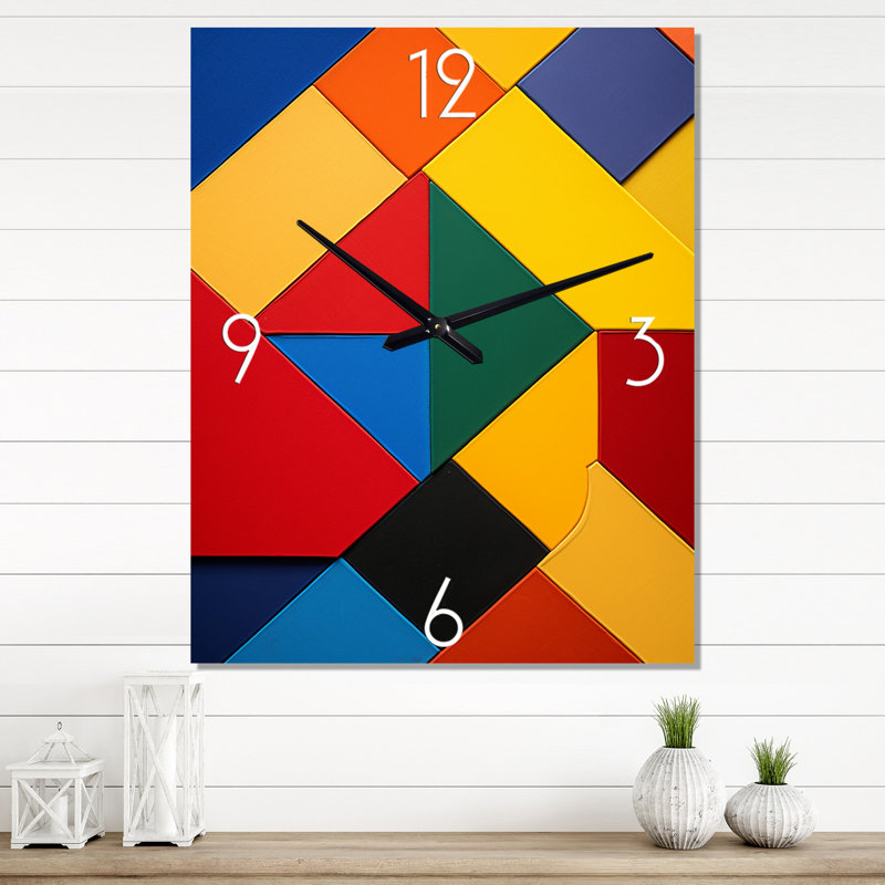 Brittinay - Horloge murale abstraite surdimensionnée, H 28 po x l 12 po x P 1 po