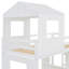 Lit superposé en bois, lit mezzanine avec maisonnette, maison de campagne, échelle, glissade et garde-corps-1108372386