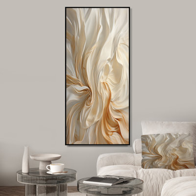 White And Champagne Flow IV - Champagne Wall Art