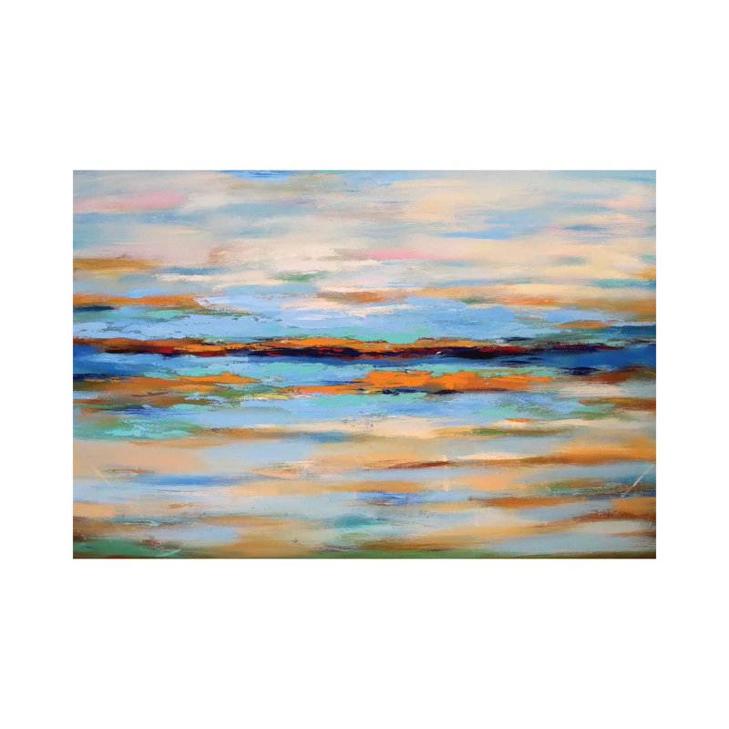 Abstract Seascape by Radiana Christova - Wrapped Canvas Painting, 20.32 cm H x 30.48 cm W