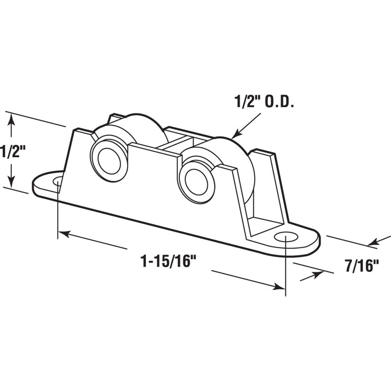 Prime-Line Nylon Housing with Nylon Rollers, Sliding Window Roller Assembly