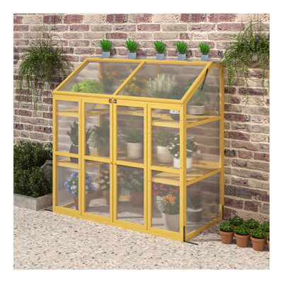 Serre, abri de jardin en bois en polycarbonate pour plantes, serre de jardin en bois, serre chaude à cadre froid en bois, plante assez chaude