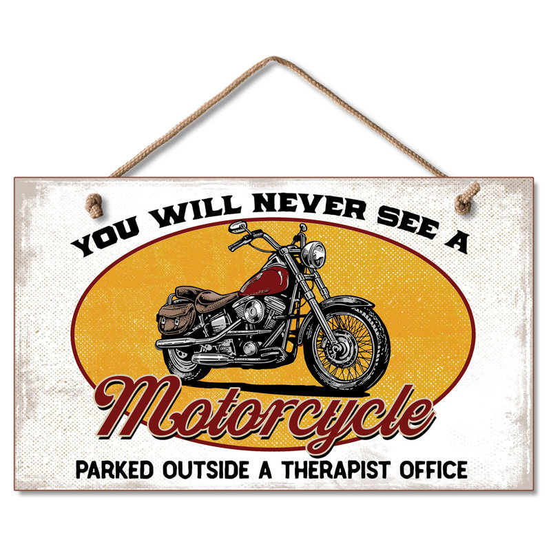 Décoration murale décorative en bois motorcyle never see
