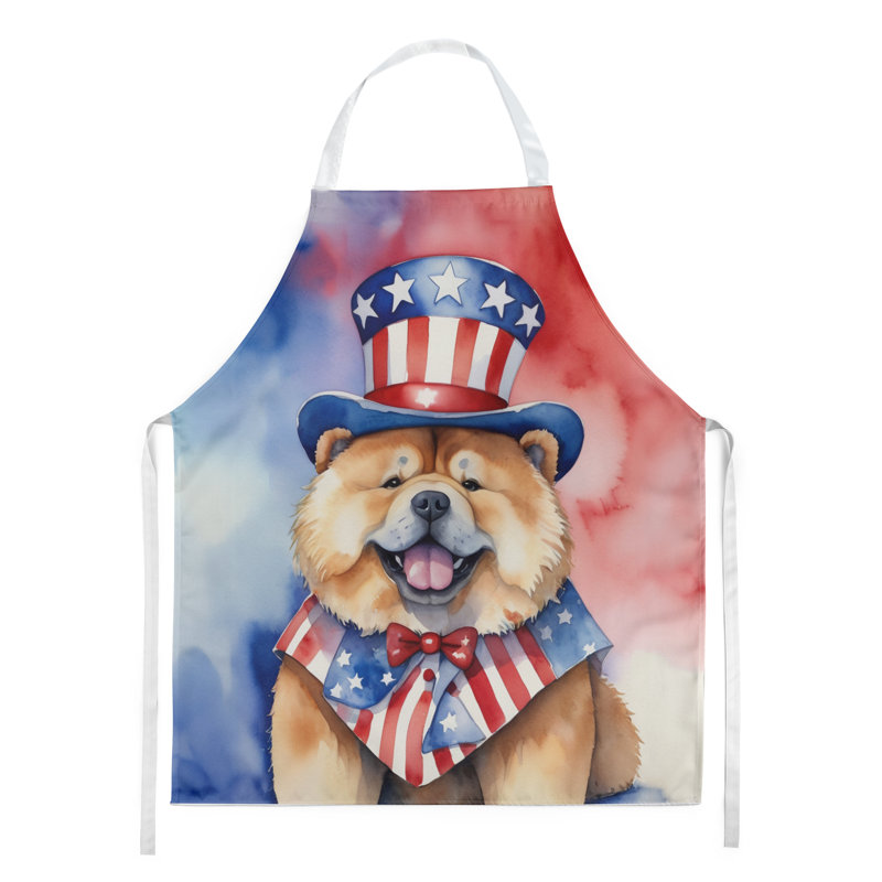 Patriotic American Apron, Brown Chow Chow