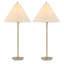  Ensemble de 2 lampes de table en métal - finition laiton antique H 29,25 po
