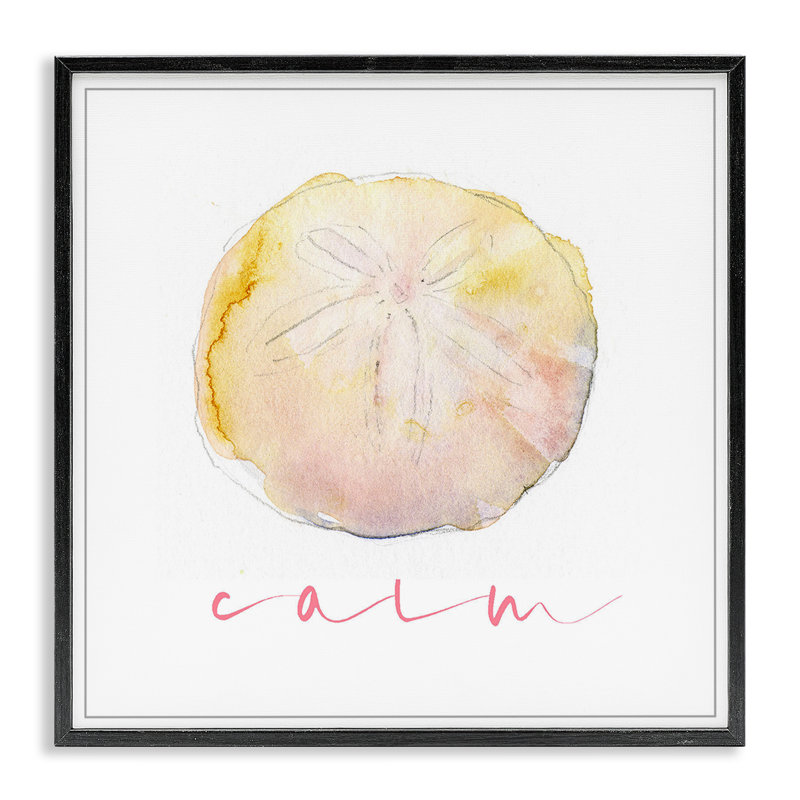 «Sand Dollar Calm», art de la giclée encadrée par John Keeling, H 12 po x l 12 po, Giclée encadrée noir minuit