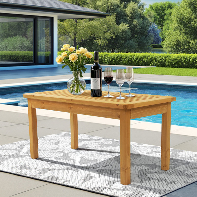 Table de patio en bois brun clair, Marron clair