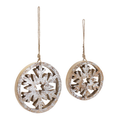 8'' Wood Snowflakes Holiday Shaped Ornament