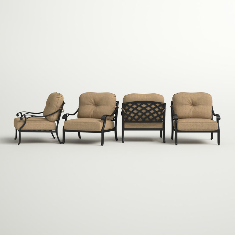 Chaise de patio avec coussins Frazee