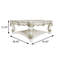 Table basse carrée Kelvin avec pieds à volutes et tablette inférieure