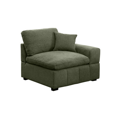 Upholstered Chenille Right-armrest (front-facing) Chair Module, by Ebern Designs