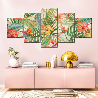 Impression sur toile de plantes tropicales assorties