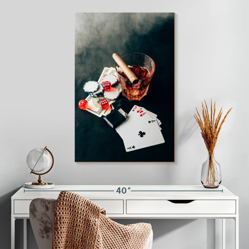 Senne Casino Cigar And Drink, 30" H x 20" W