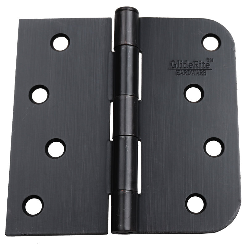 4" Oil Rubbed Bronze Steel Door Hinge Set with Screws