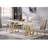 Alsfeld Faux Marble Top Metal Base Dining Table