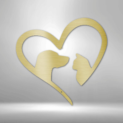 Décoration murale en acier Forres Pet Love Cat Dog
