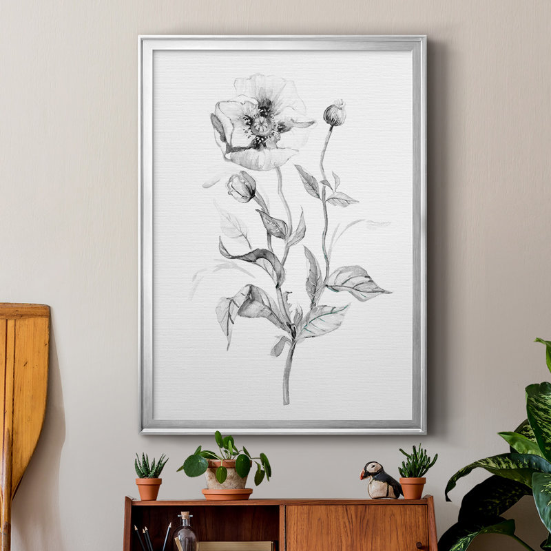 Croquis de coquelicot sauvage, impression de qualité supérieure - prêt à être accroché, H 42,5 po x l 30,5 po x P 1 po