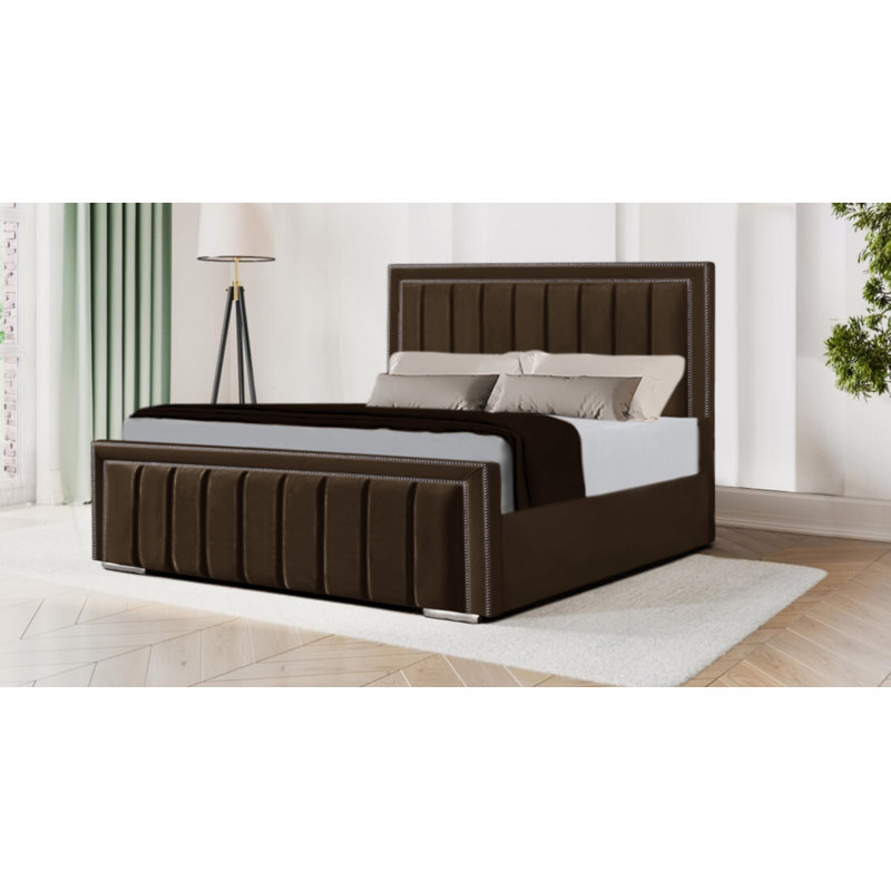 Devisha Upholstered Bed, Single (3'), Brown