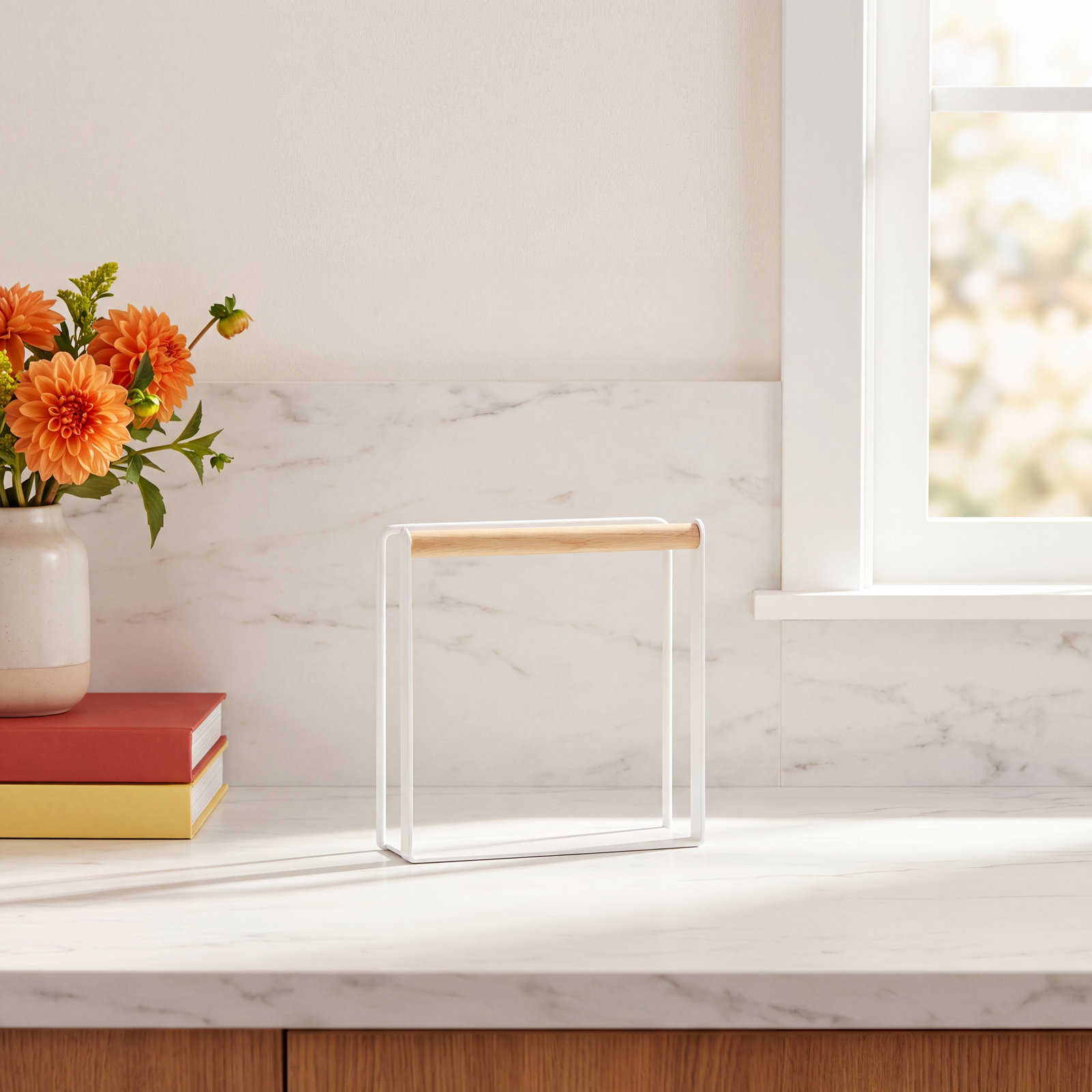 Yamazaki Home Steel and Wood Napkin Holder