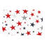 Distressed Red Blue Grey Star Independence Day 60" x 120" Scalloped Rectangular Tablecloth for Parties