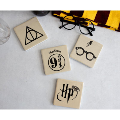 Sous-verres carrés en céramique Harry Potter Ensemble de 4