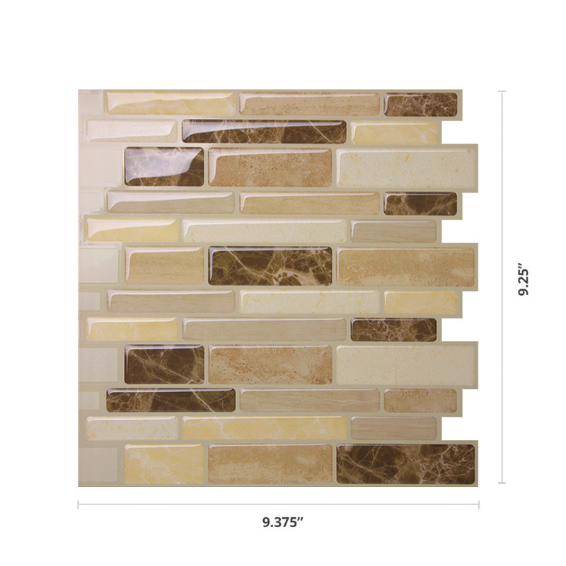 Carreau de mosaïque auto-adhésif en PVC 9 po x 9 po