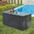 Domi Louvred Deck Box 100 Gallons Water Resistant Lockable with Wheels-100106240