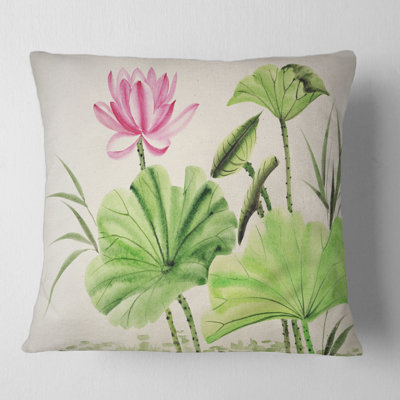 Housse de coussin carré en V Lotuses in the Pond