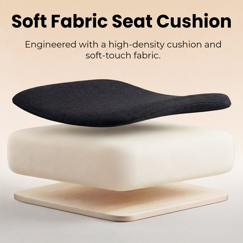 Chaise de bureau ergonomique Neeya, Base en plastique, Sans repose-tête, Noir