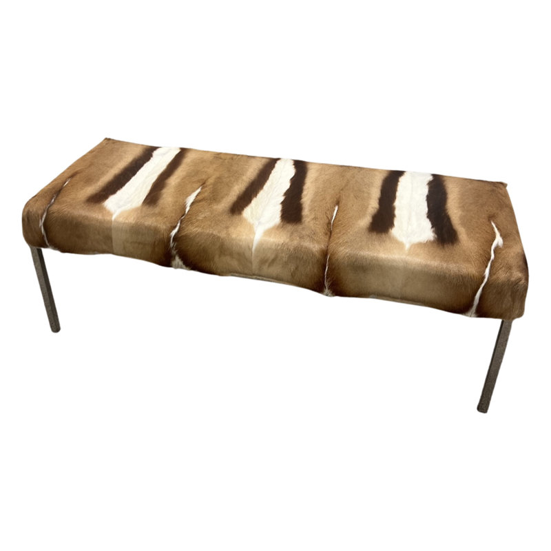 Springbok Dyed Hide Bench, Tan/Brown/White