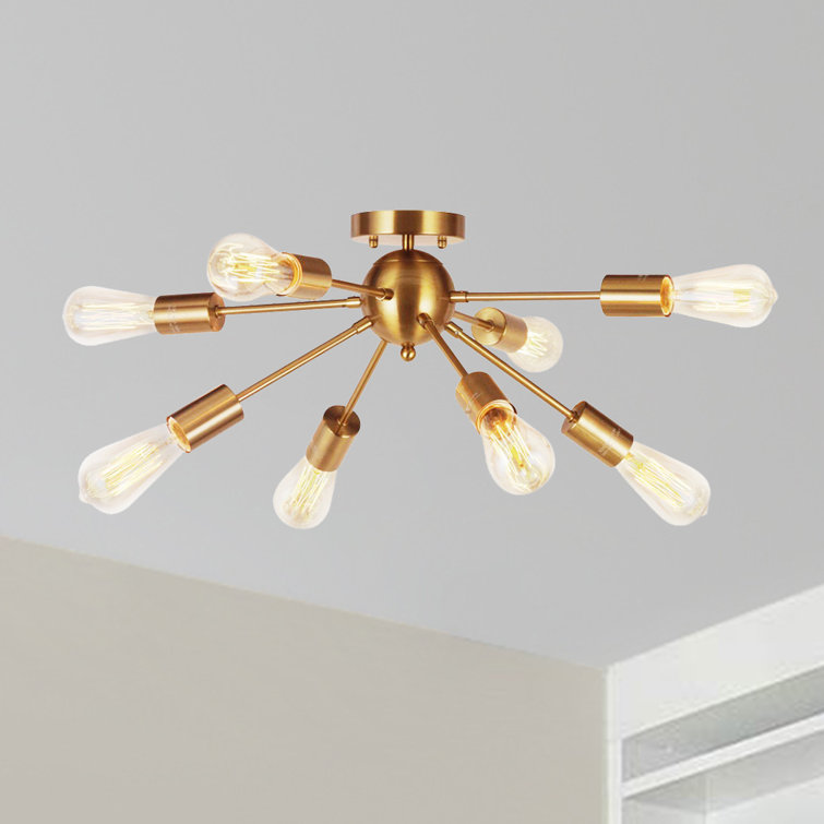 8- Light Black Sputnik Sphere Ceiling Light