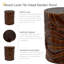 Tabouret de jardin en céramique aspect bois à tête tiki - 17 po