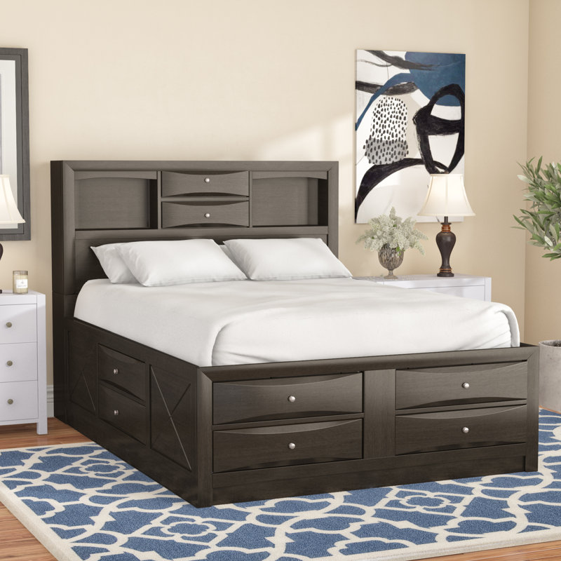 Weidman Storage Platform Bed in Grey Oak, King