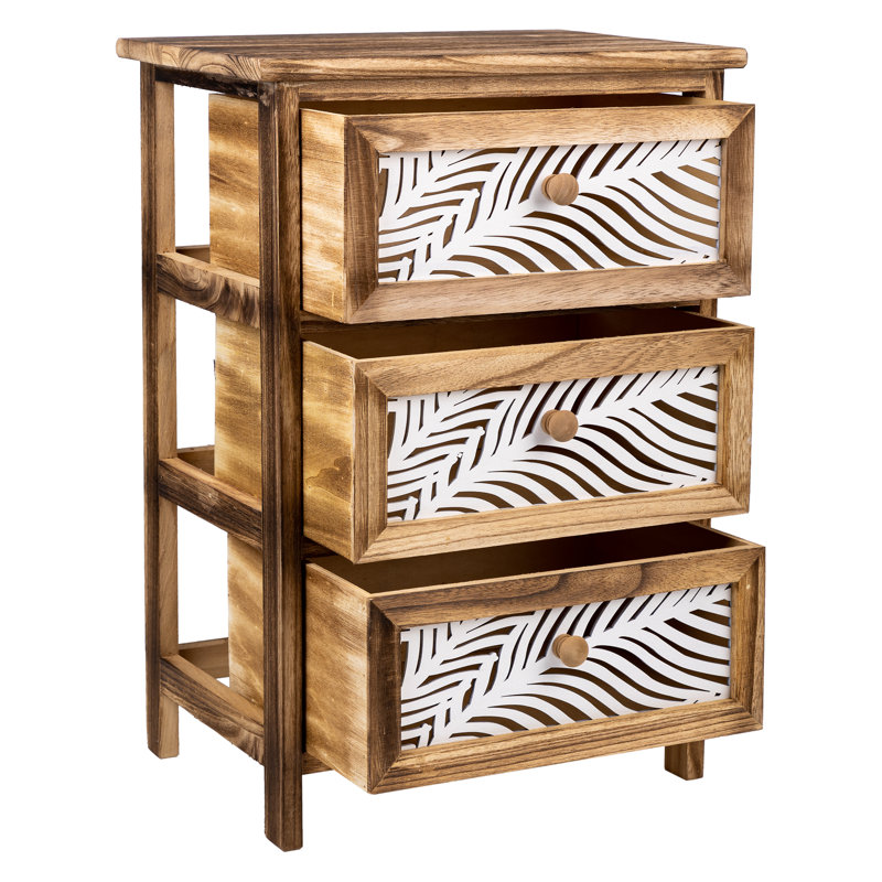Alexan 40cm W Solid Wood Bedside Table, Brown