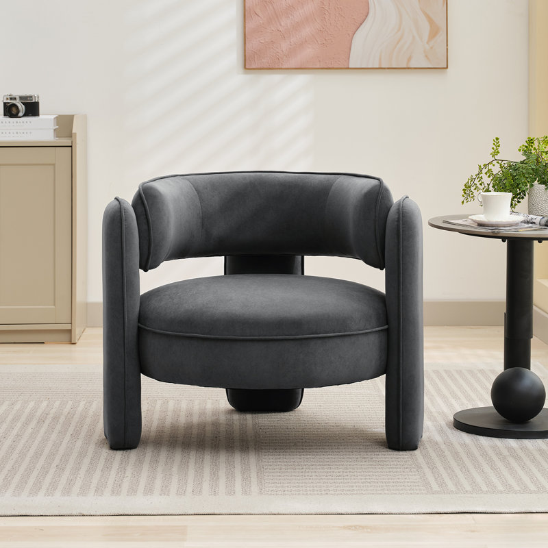 Fauteuil d'appoint Mid Mid Century, White Polyester Blend, Blanc