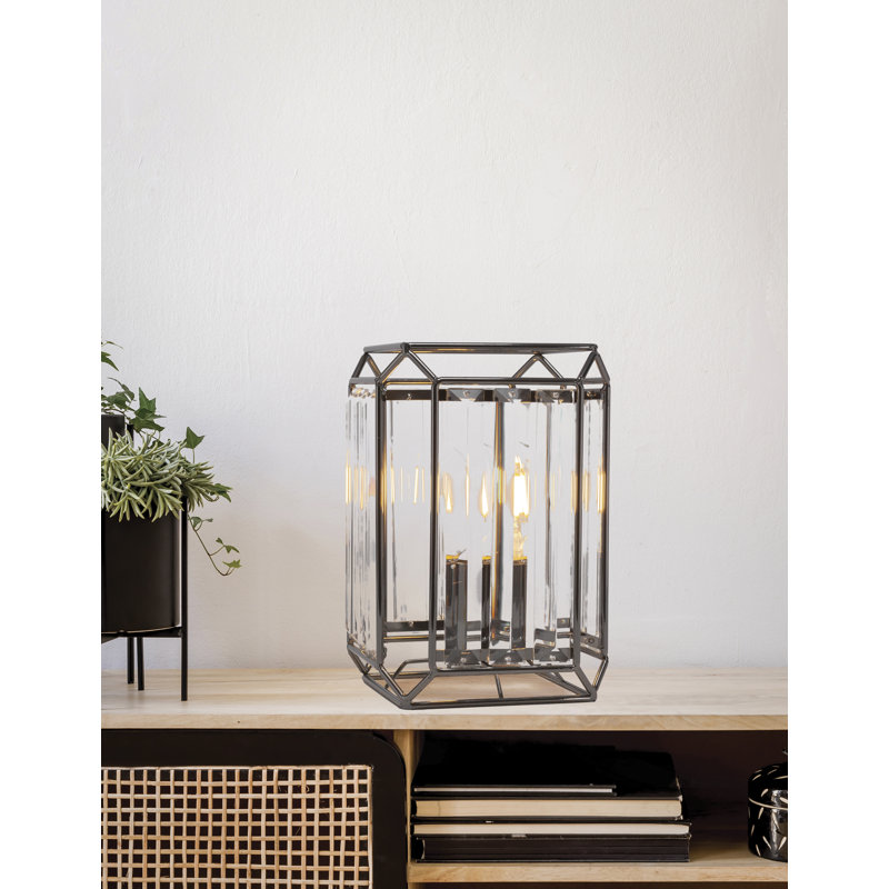 Lampe de table Fernville, Noir chromé, H 9,5 po x l 6,75 po x P 6,75 po